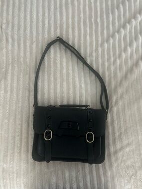 Women’s Black Structured Satchel / Ecosusi messenger bag